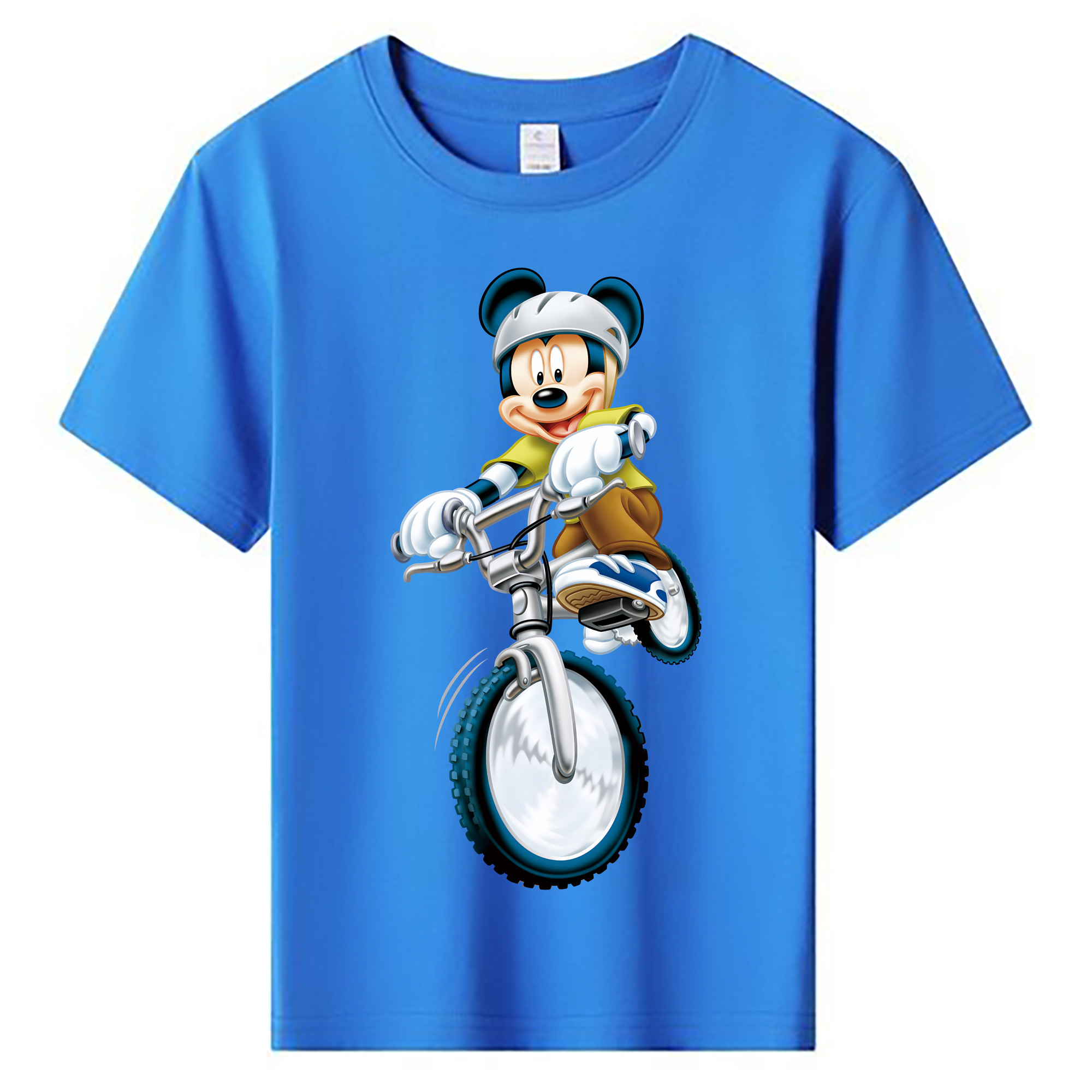（画像用） ミッキーマウス Mickey Mouse 綿100％キッズTシャツ（フロントプリント）